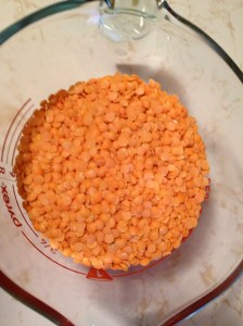 Red split lentils, pre-wash